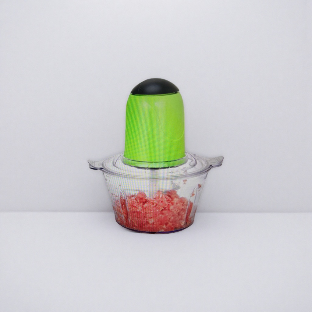 Green electric meat grinder, household multi-functional stainless steel blade head, 1.5L large capacity, silent Specification image