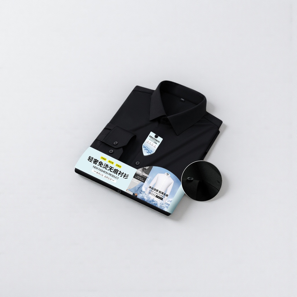 The main body of the grey lake blue shirt is a pure cotton fitted long-sleeved shirt for men Application Scenario