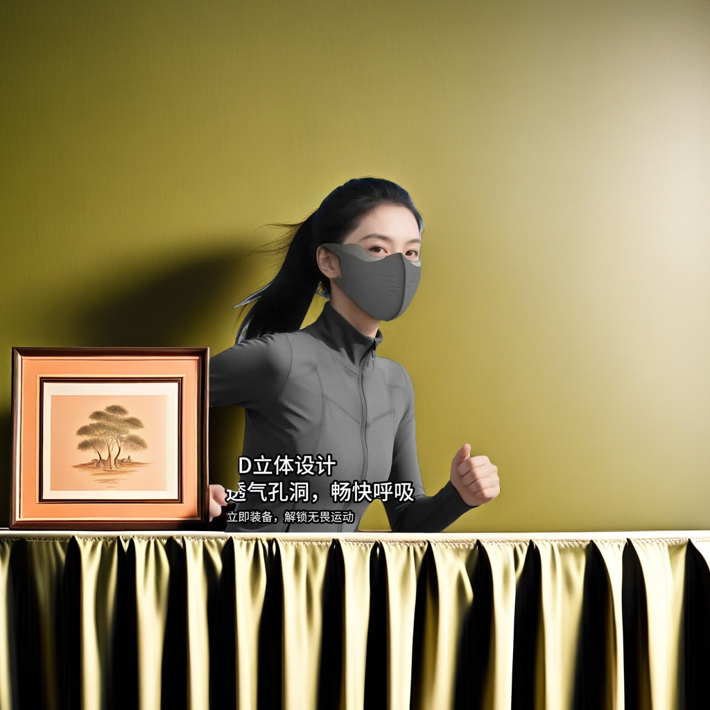 女性跑步专用运动口罩 透气速干防飞沫轻便舒适