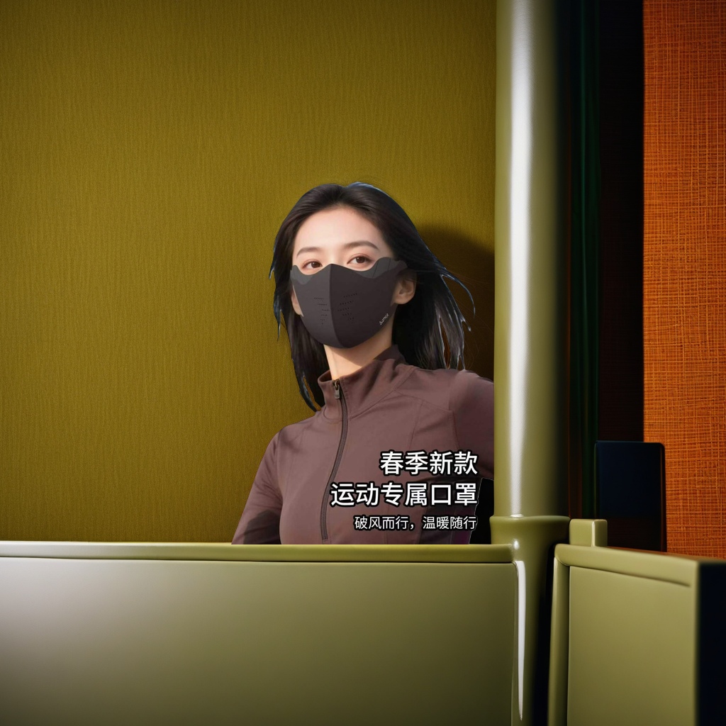 春季新款女性专属黑色运动口罩