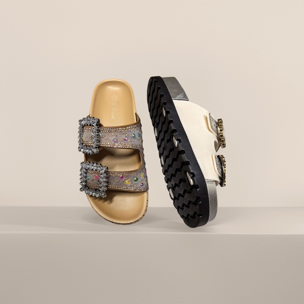 镶钻凉拖鞋 女夏款时尚百搭防滑软底休闲平底 sandals