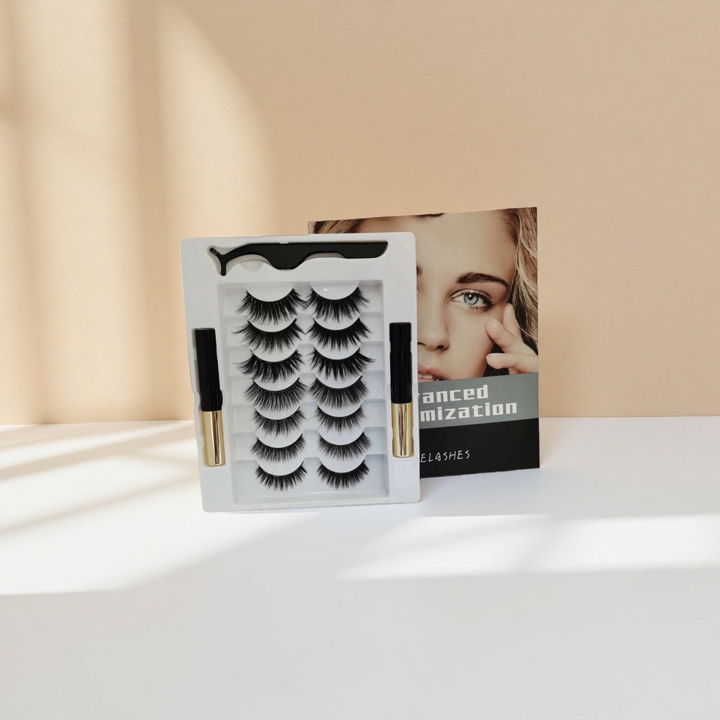Adusa false eyelash set: Natural, thick, curly, single cluster, multiple combinations Specification image