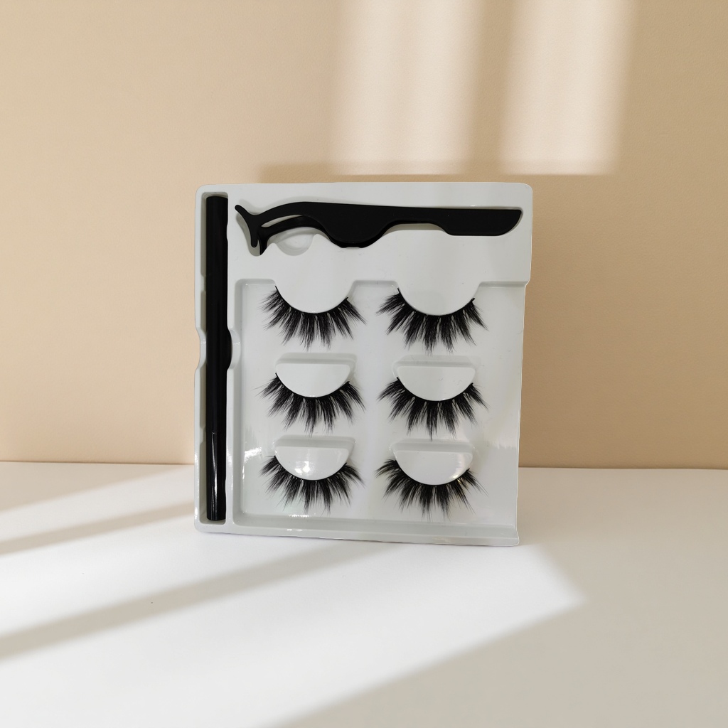 Adusa's long and curly false eyelash set is available in multiple styles for natural and thick single clusters Specification image