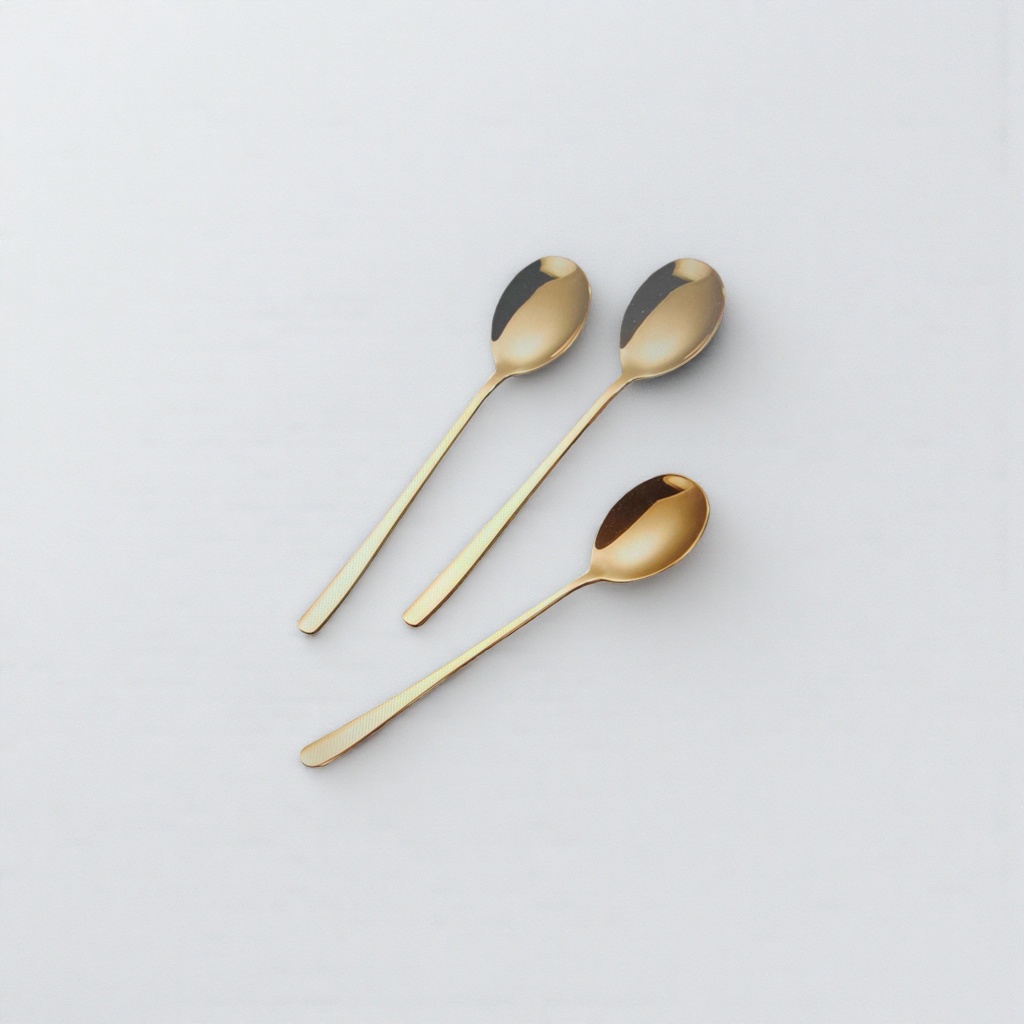金色不锈钢勺子家用餐具茶勺咖啡勺 20cm