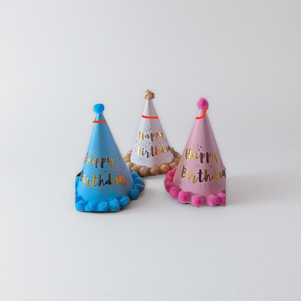 Birthday hat, disposable party birthday hat available in blue or red, suitable for both babies and adults Application Scenario