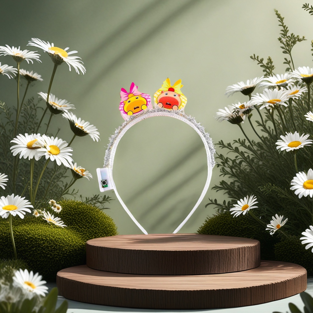The cartoon-decorated hairband is a sweet and cute headwear for girls. The hairband is adjustable and has an elastic hair band details Picture