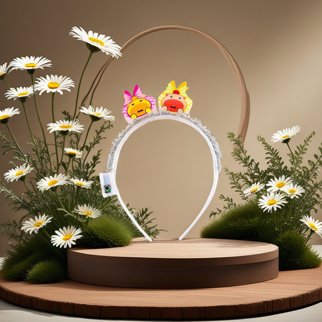 The cartoon-decorated hairband is a sweet and cute headwear for girls. The hairband is adjustable and has an elastic hair band Application Scenario