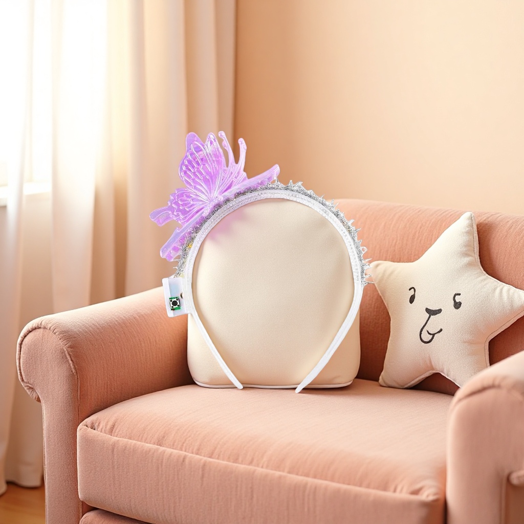 Purple bow hairband for ladies, a sweet Korean headwear with wide edges and elastic hair band Specification image