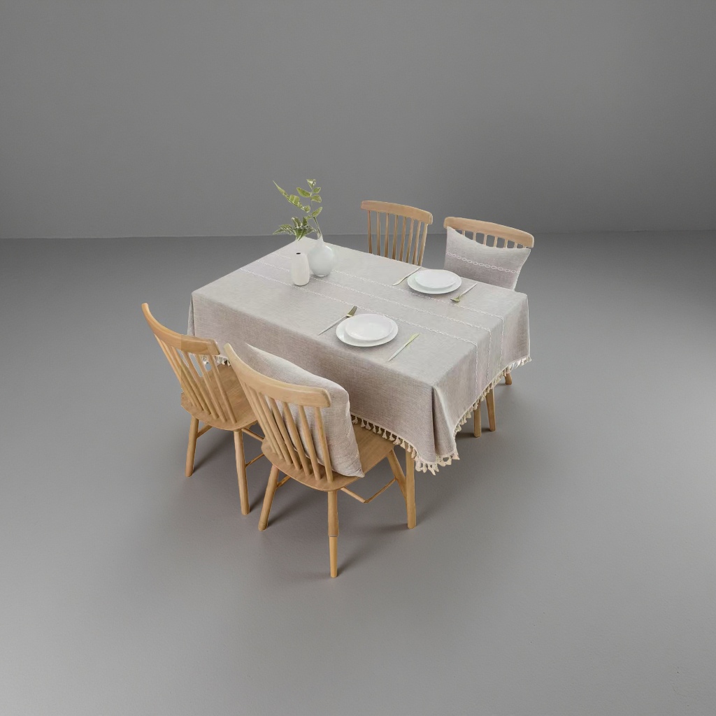 The tablecloth is anti-slip, waterproof and thickened made of cotton and linen. It can be cut into square and rectangular shapes and is suitable for both Specification image