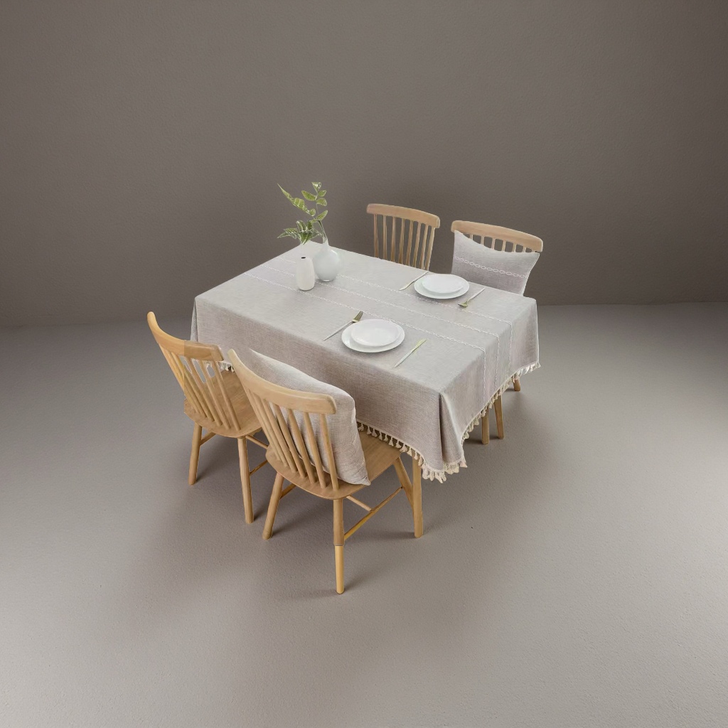 The tablecloth is anti-slip, waterproof and thickened made of cotton and linen. It can be cut into square and rectangular shapes and is suitable for both