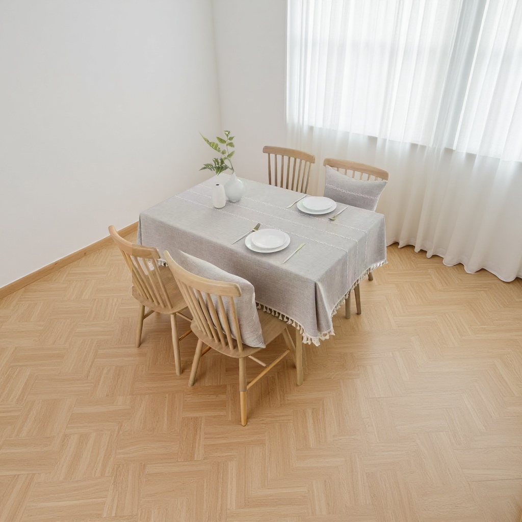 The tablecloth is anti-slip, waterproof and thickened made of cotton and linen. It can be cut into square and rectangular shapes and is suitable for both Application Scenario