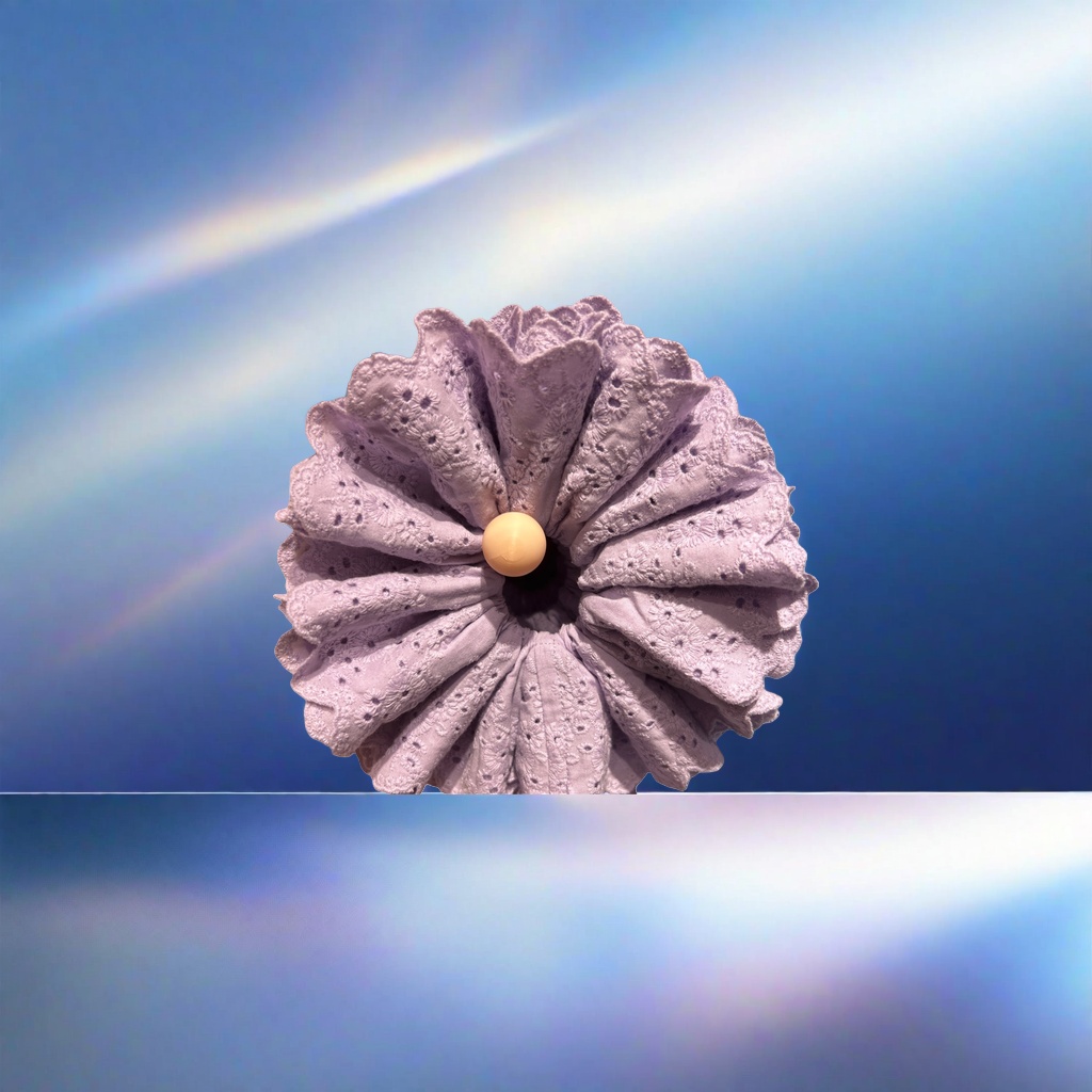 A light purple lace hair band is a high-elasticity and non-damaging hair accessory for women Specification image