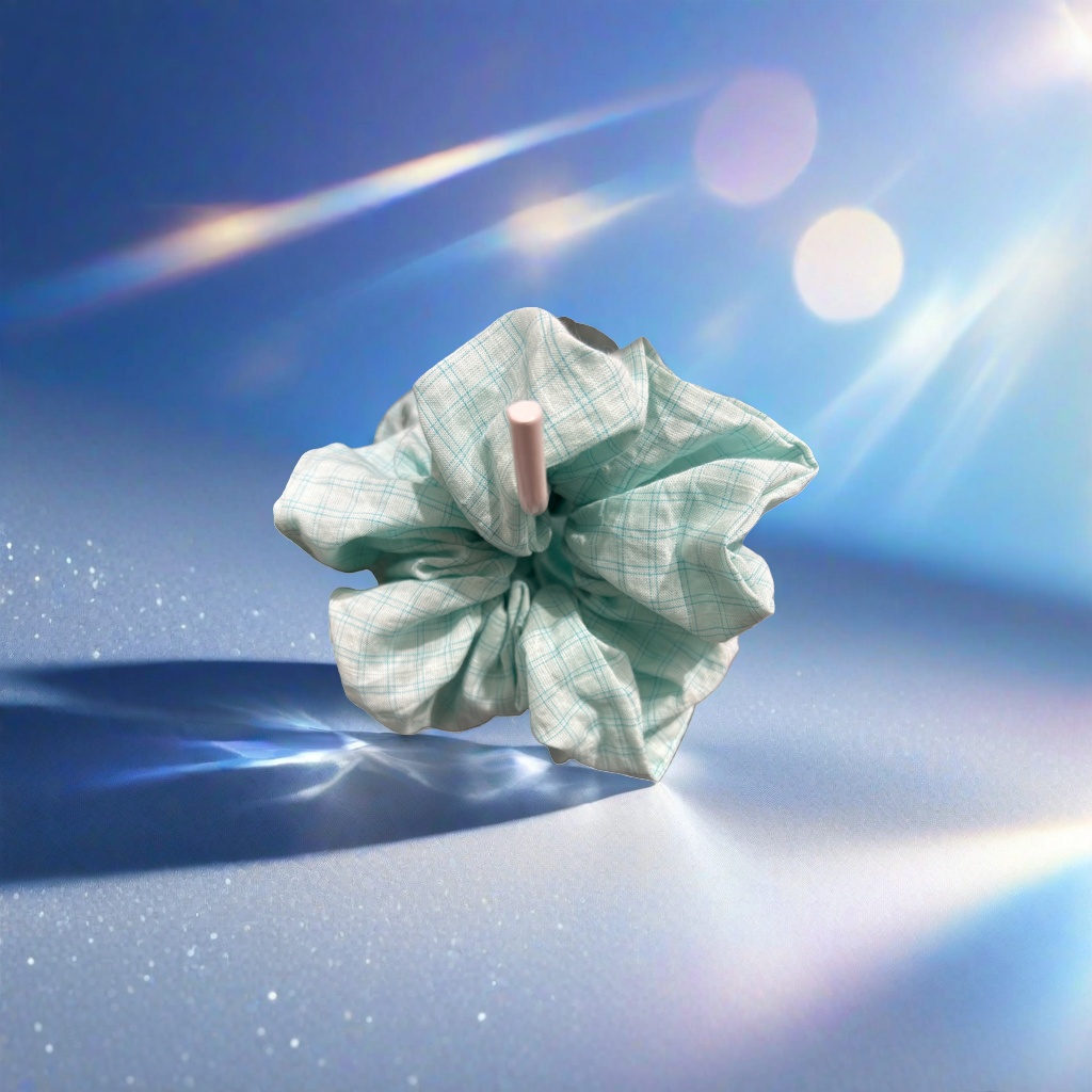 Light green checkered fabric hair band, a simple and versatile Korean-style headwear for women Specification image