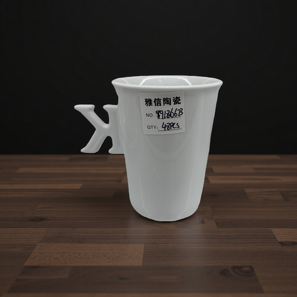 白色陶瓷杯主体细节图