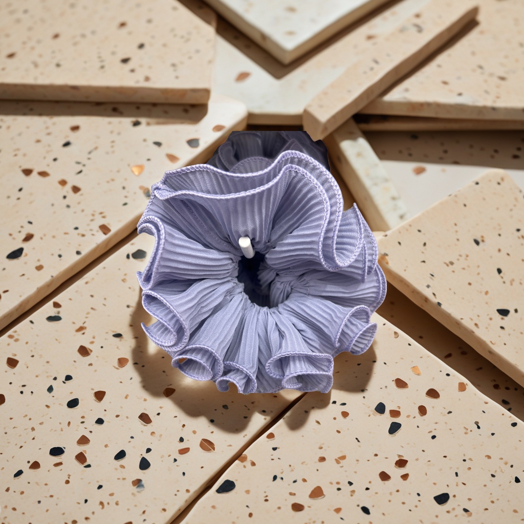 Purple pleated hair band, high-elasticity and anti-slip women's hair tie headwear details Picture