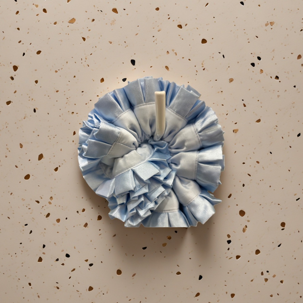Light blue pleated fabric hair band, soft and anti-slip, ladies' hair tie headwear