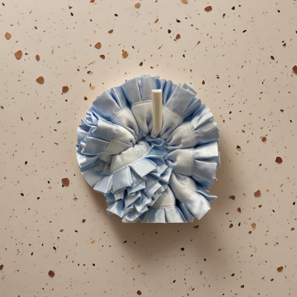 Light blue pleated fabric hair band, soft and anti-slip, ladies' hair tie headwear details Picture