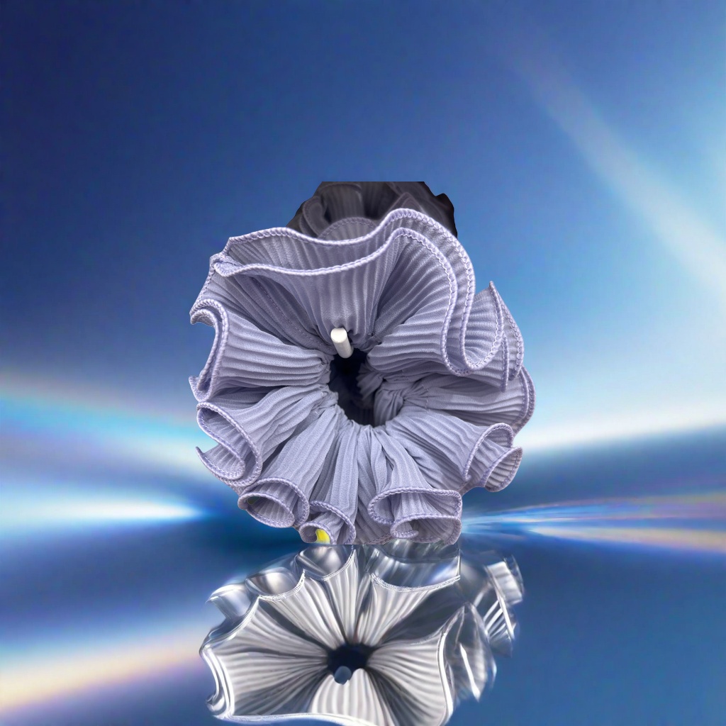 Purple pleated hair band, high-elasticity and anti-slip women's hair tie headwear Application Scenario