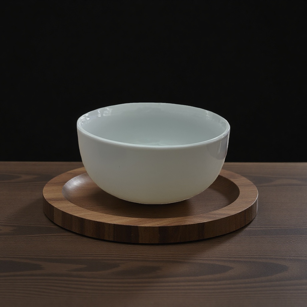 白色陶瓷碗 家用简约餐碗 盛饭盛菜碗 釉下彩工艺