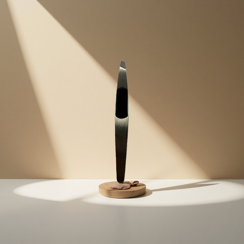 Metal tweezers, precision stainless steel, slender, anti-slip, medical-grade details Picture