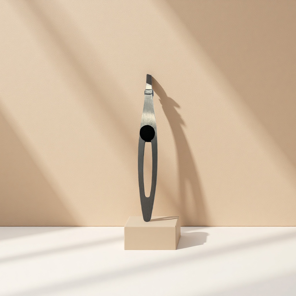 Metal tweezers, stainless steel pointed tips, fine eyebrow shaping tweezers, beauty tools, portable and easy to carry Specification image
