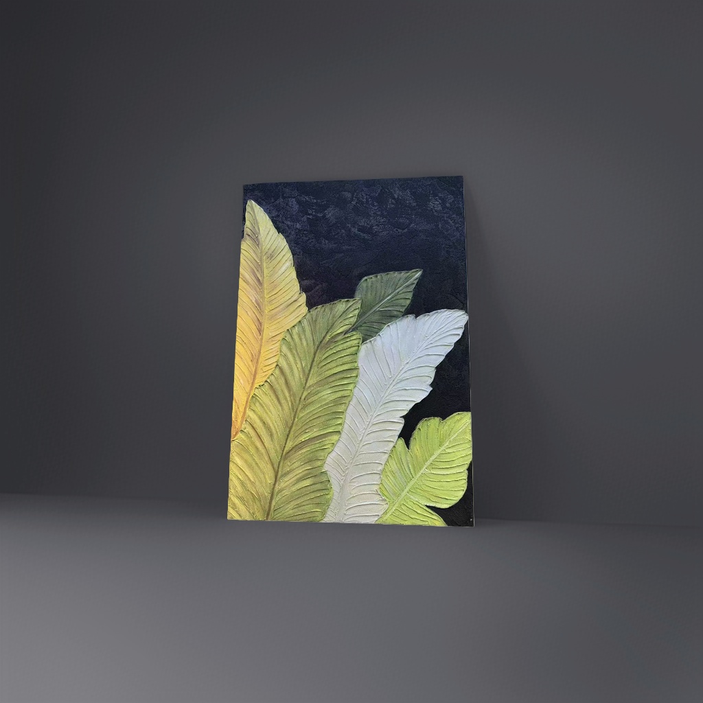 艺术画作叶子装饰画北欧风客厅卧室挂画现代简约