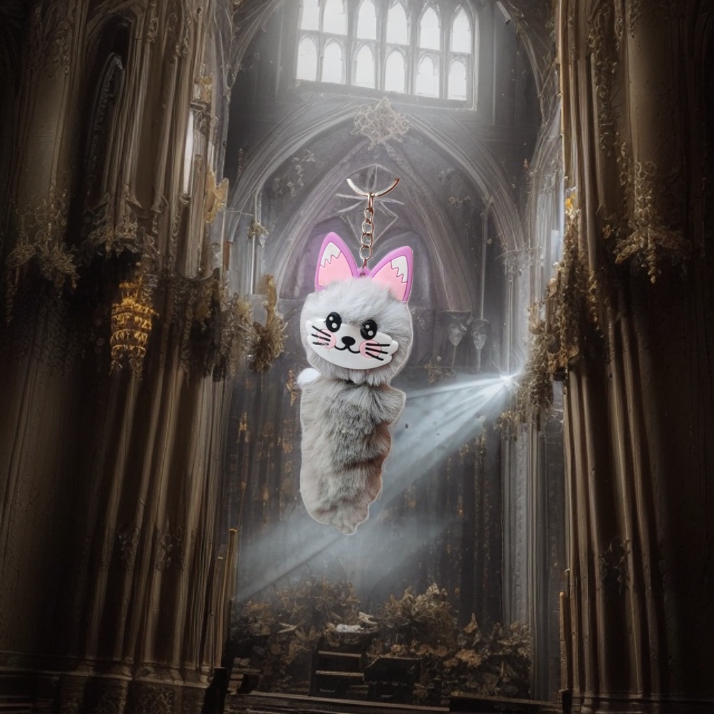 毛绒猫咪挂件可爱软萌车载背包钥匙扣装饰小礼物