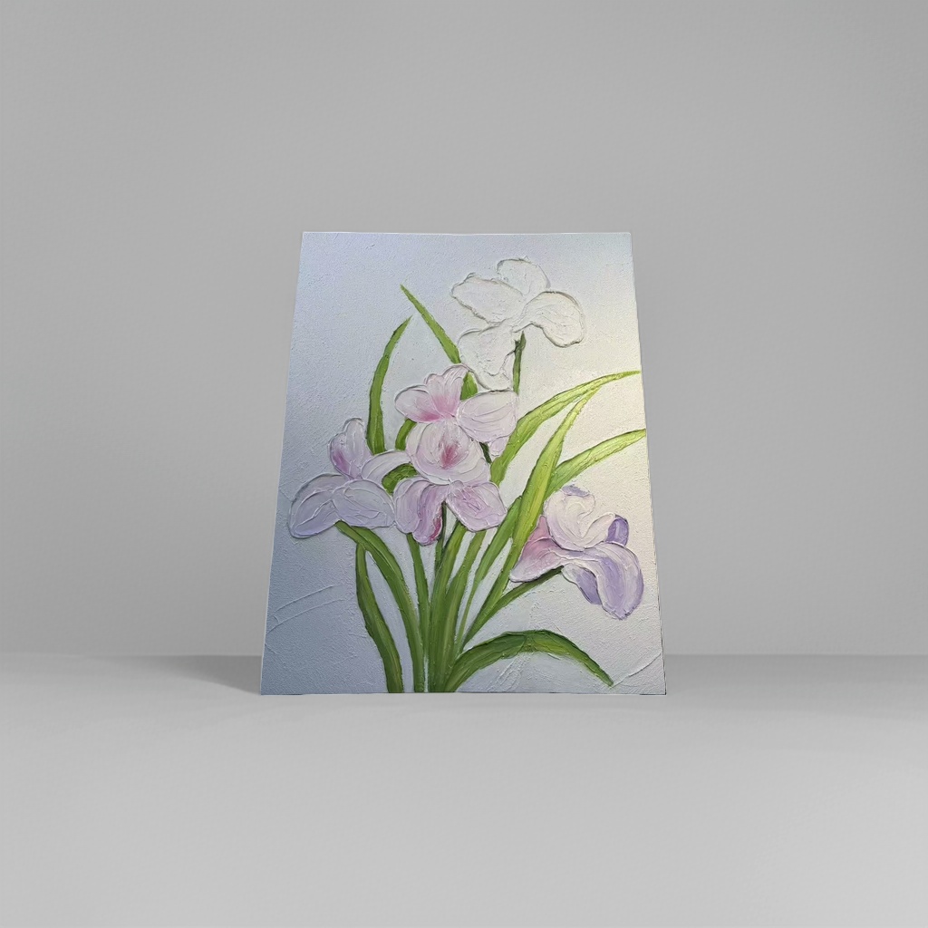 鸢尾花花卉画作装饰画客厅卧室挂画艺术油画 prints