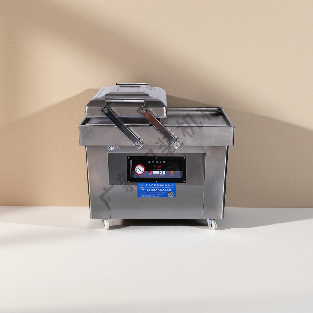 SY-DZ-500 double-chamber vacuum packaging machine, vacuum sealing machine, double-chamber continuous food packaging equipment Specification image