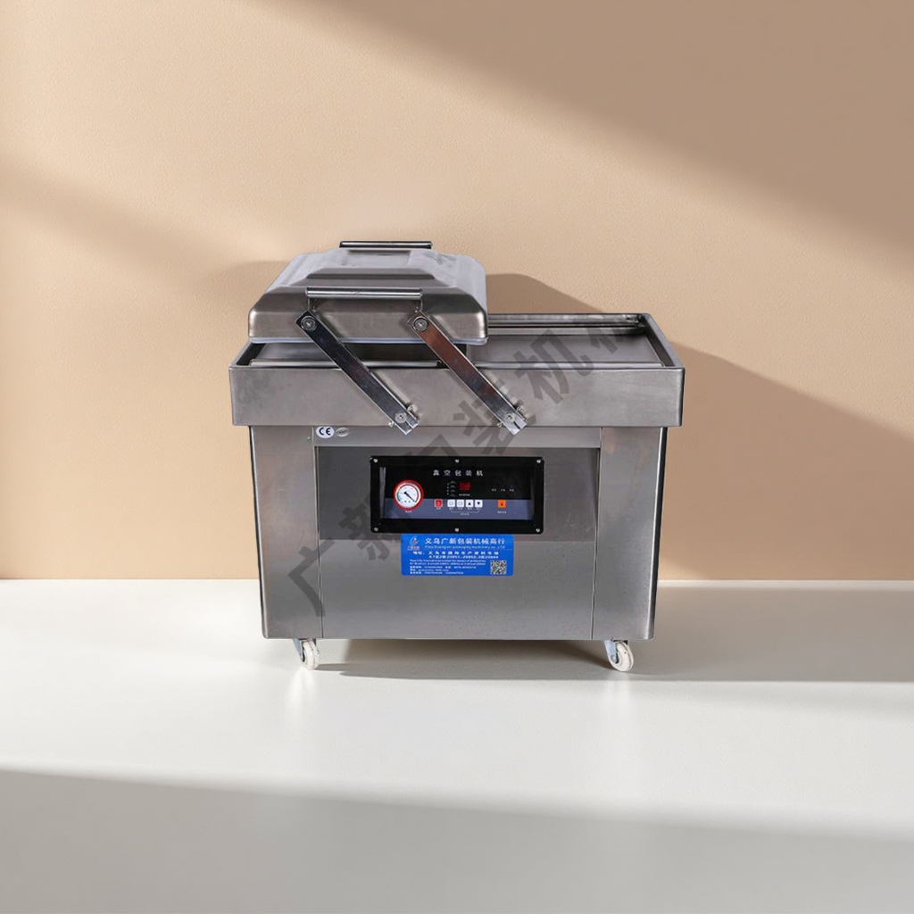 SY-DZ-500 double-chamber vacuum packaging machine, vacuum sealing machine, double-chamber continuous food packaging equipment Application Scenario