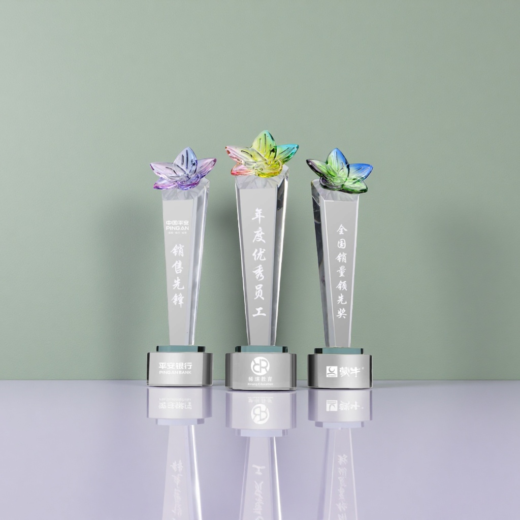 Customized crystal trophies, transparent acrylic trophies, for award ceremonies