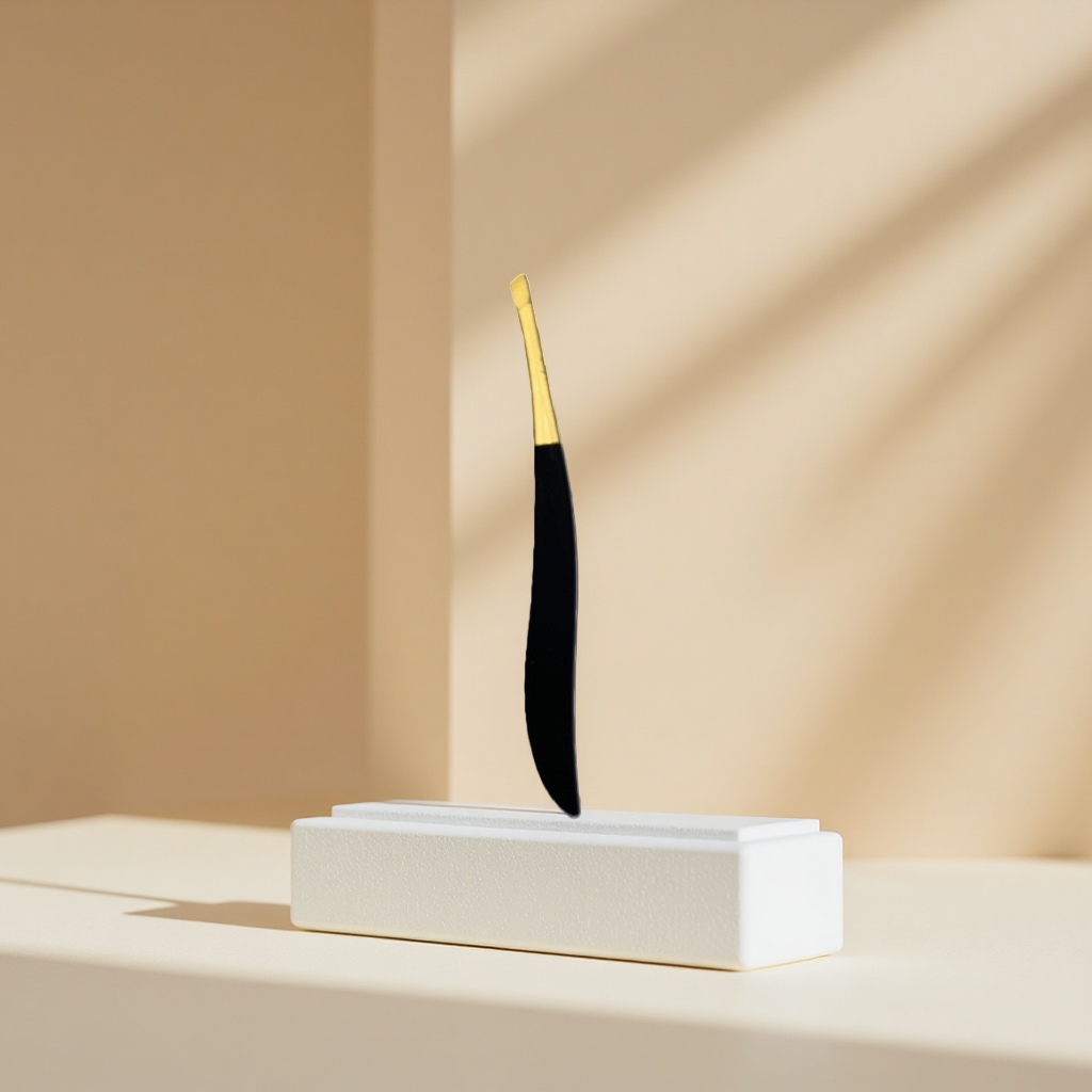 Black handle, golden tip, precision tweezers, stainless steel, anti-slip, fine tip, medical grade Application Scenario