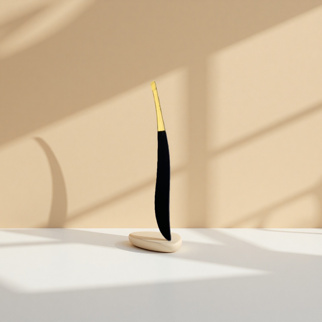 Black handle, golden tip, precision tweezers, stainless steel, anti-slip, fine tip, medical grade Specification image