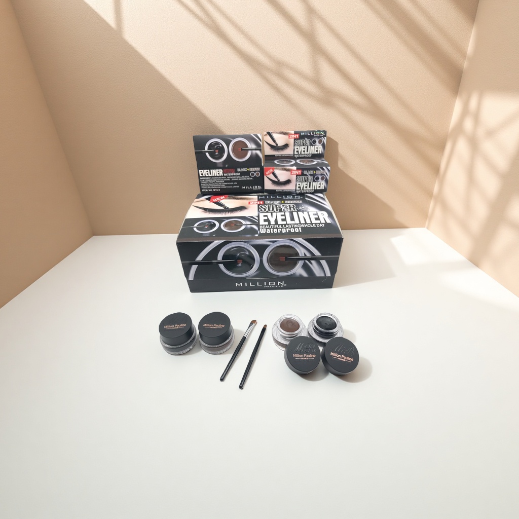 The cosmetic eyeliner cream set is waterproof, long-lasting, color-showing, fine and easy to apply Application Scenario