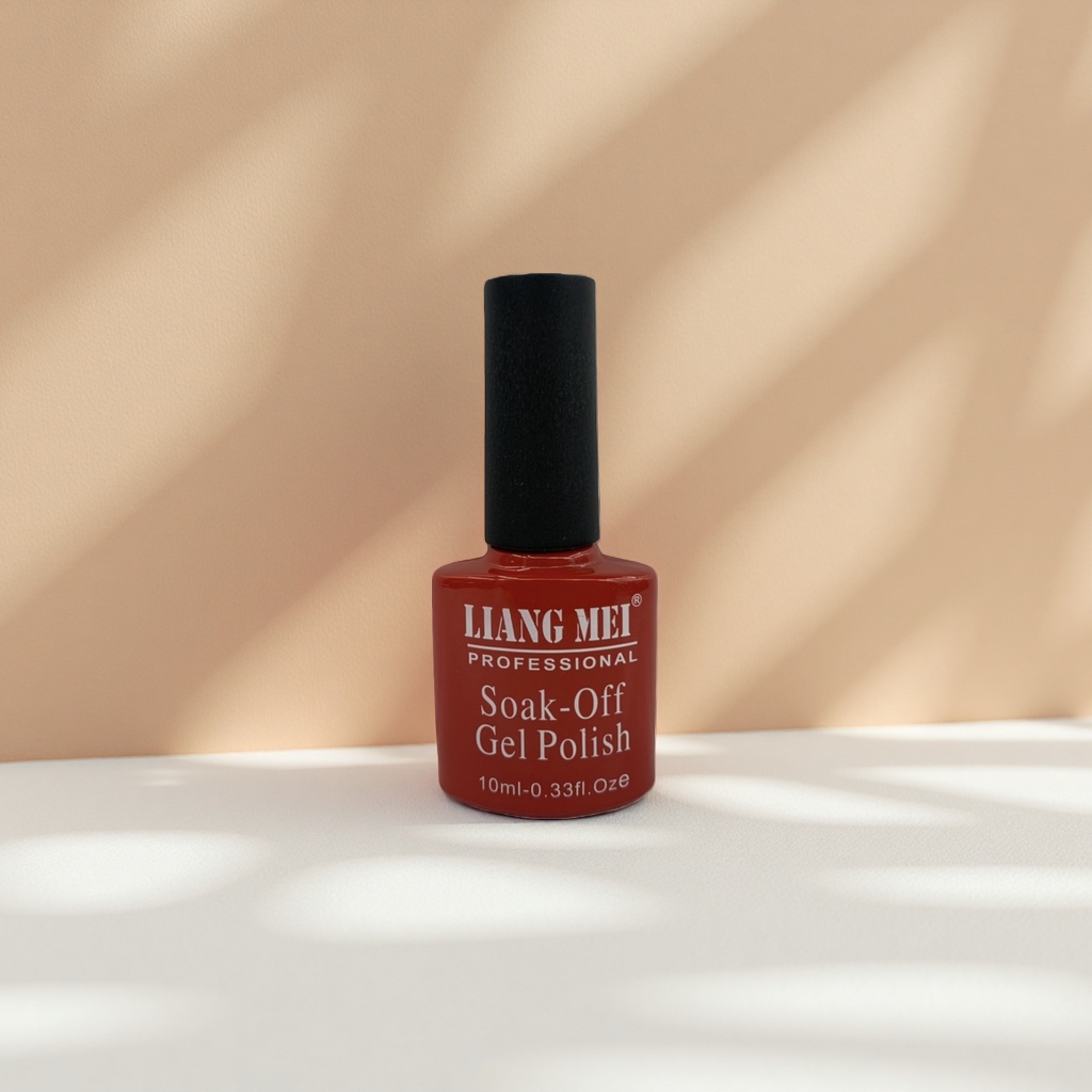 LIANG MEI Professional Immersion Gel Nail polish in red bottle