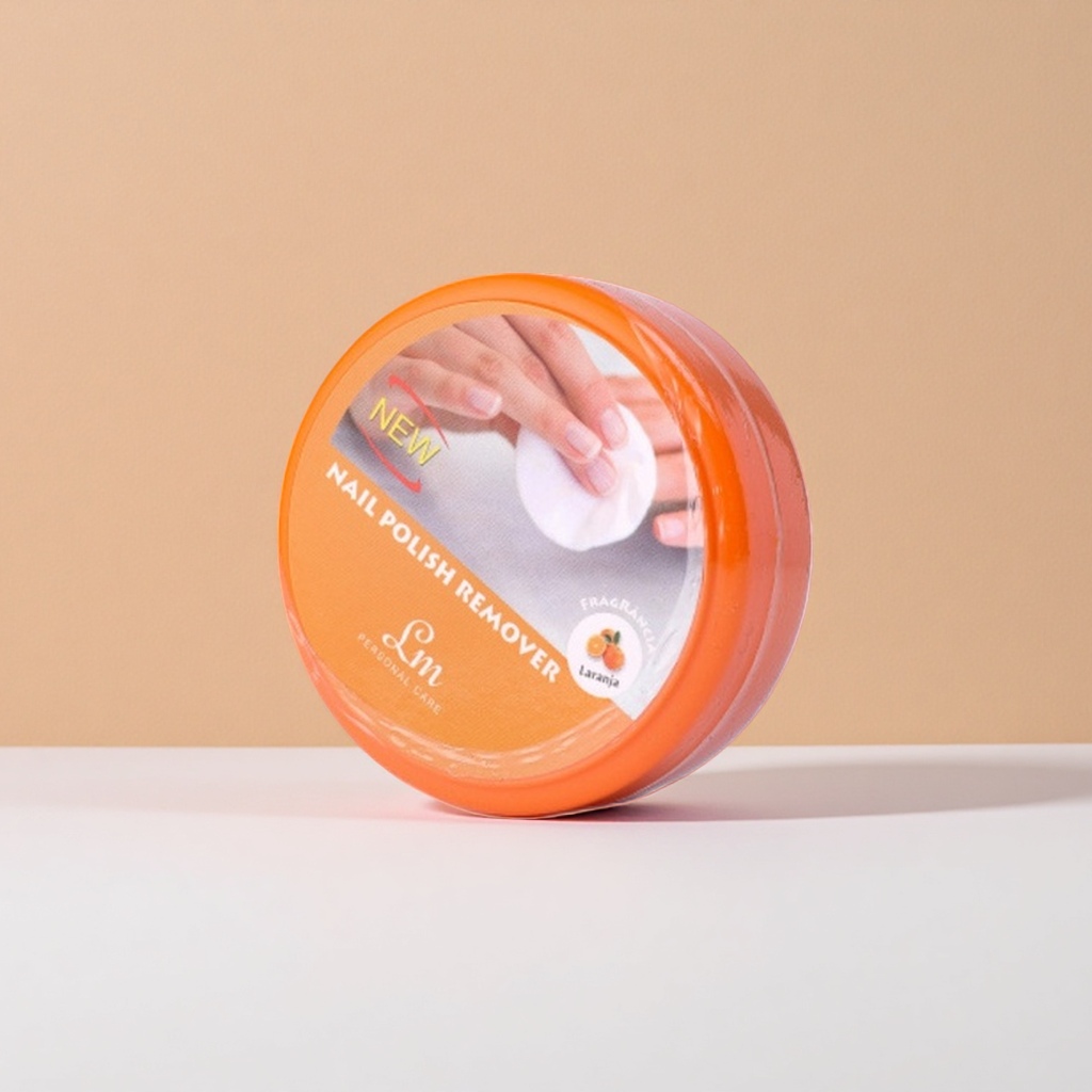 The orange round nail polish remover container is made of glass with a capacity of 120ml and is reusable Application Scenario