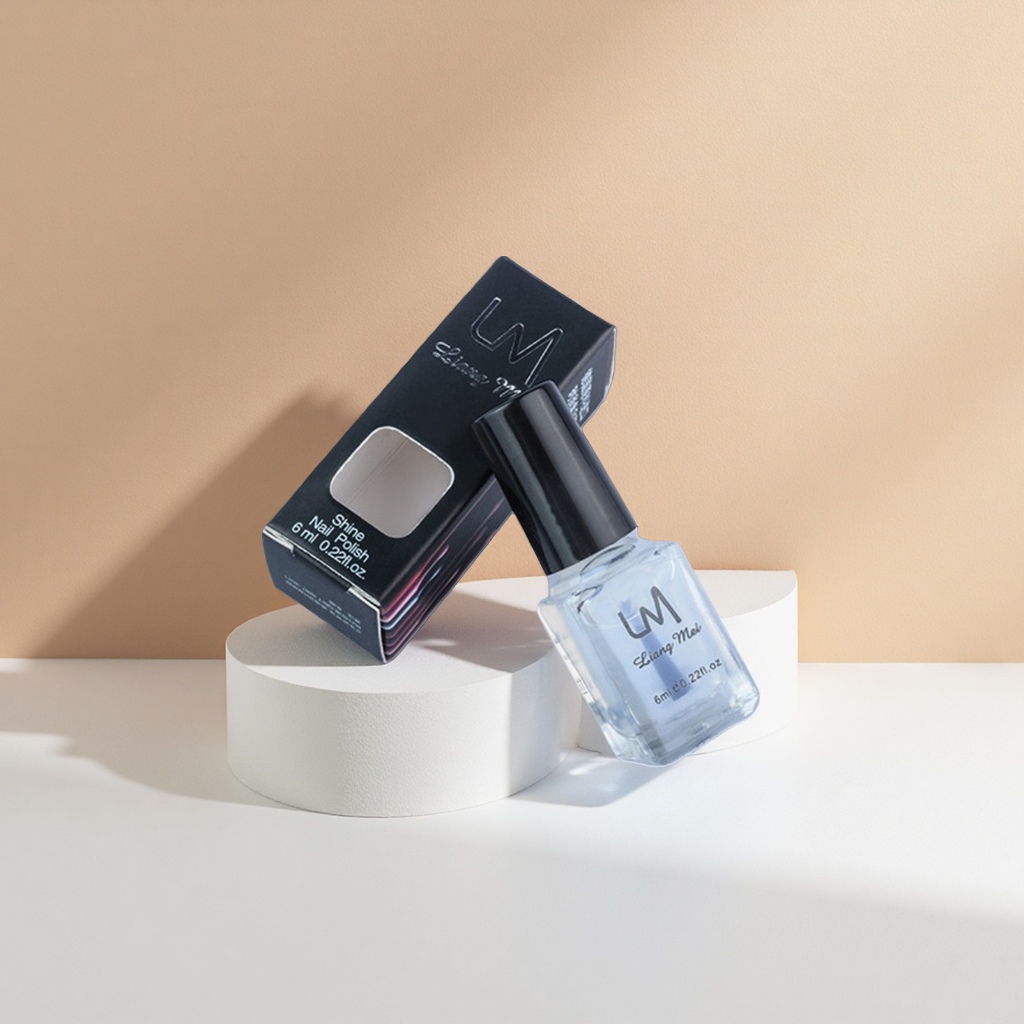 Water-based two-in-one nail polish with transparent bottle body and packaging box set details Picture
