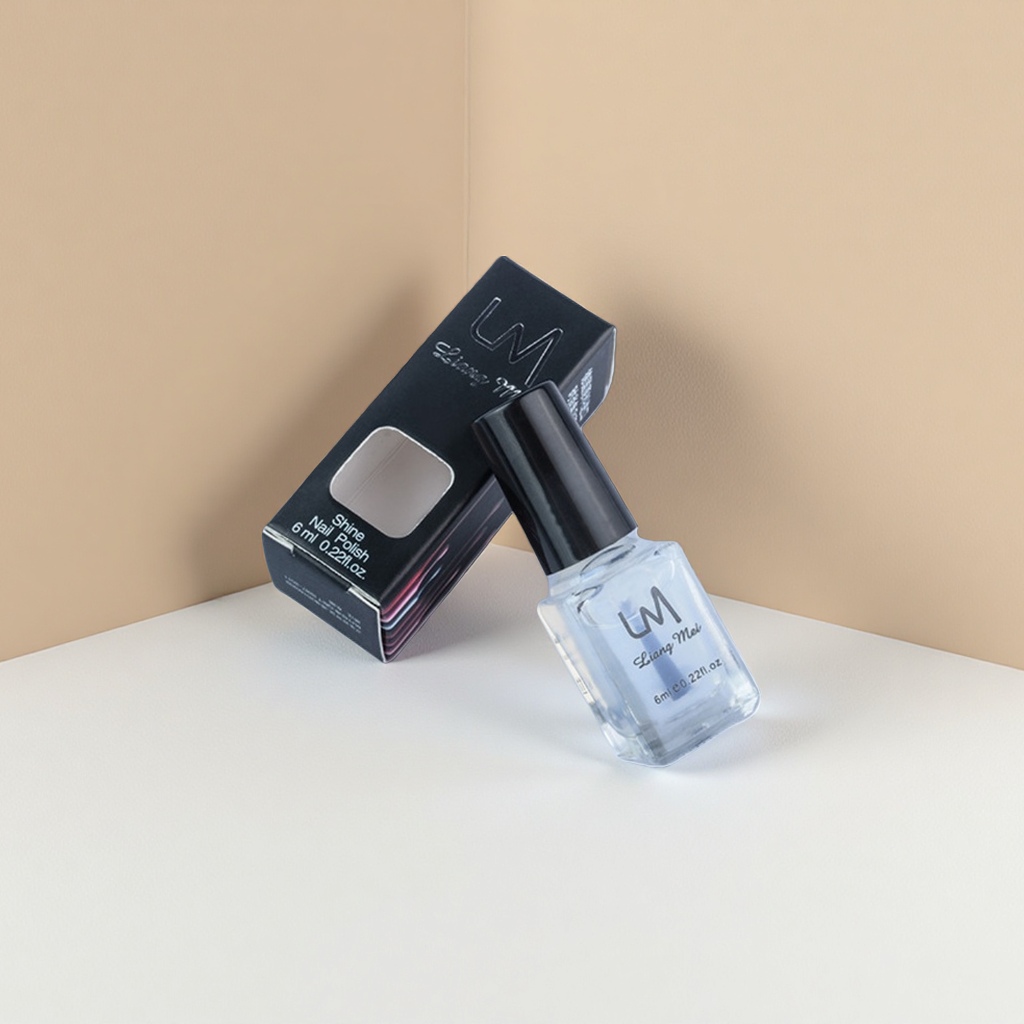 Water-based two-in-one nail polish with transparent bottle body and packaging box set Application Scenario