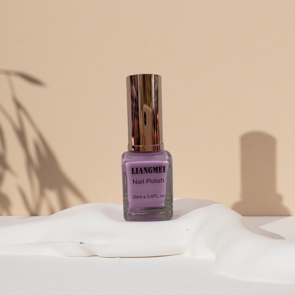 The main body of the purple nail polish bottle has a frosted glass texture, making it a fashionable and simple nail tool accessory Specification image