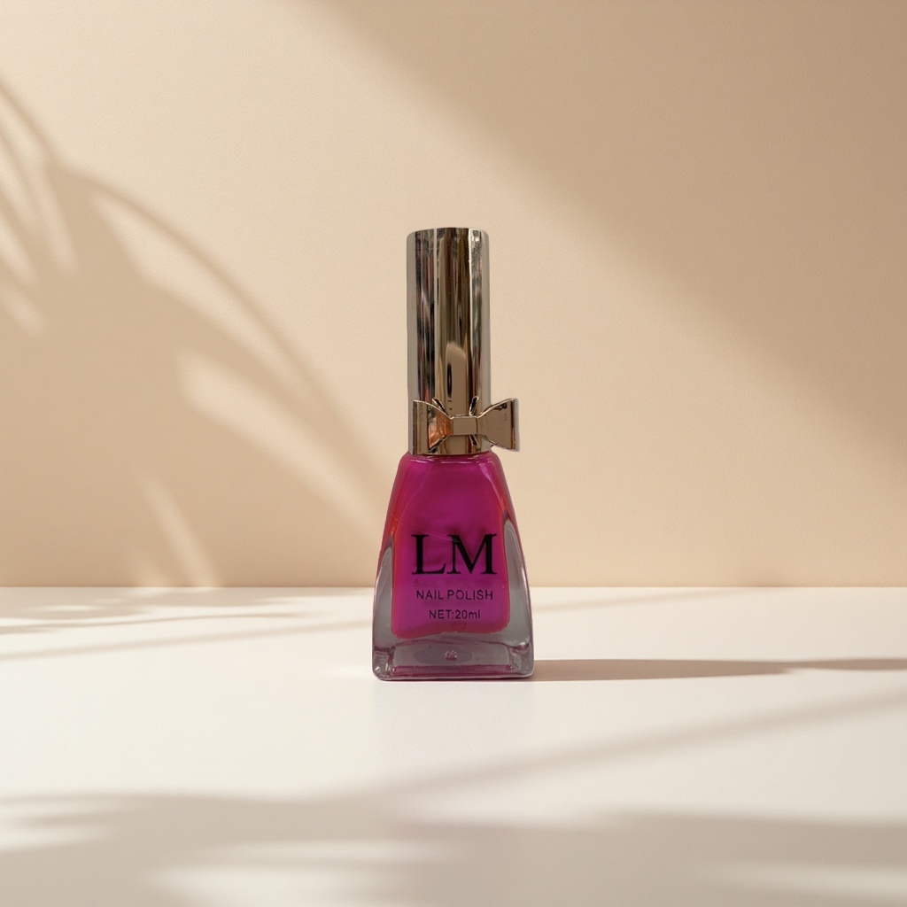 LM Pink Nail Polish Bottle, Fashionable Nail Art Paint, 15ml Specification image