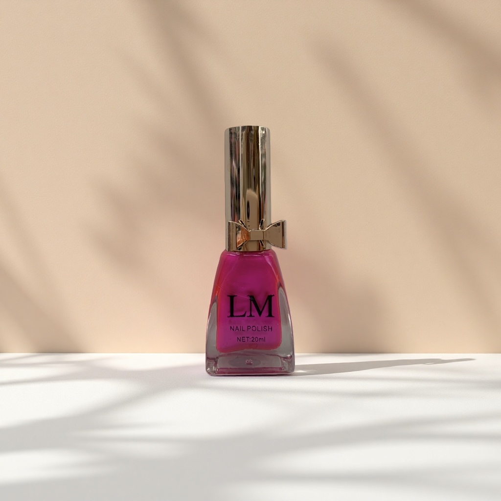 LM Pink Nail Polish Bottle, Fashionable Nail Art Paint, 15ml