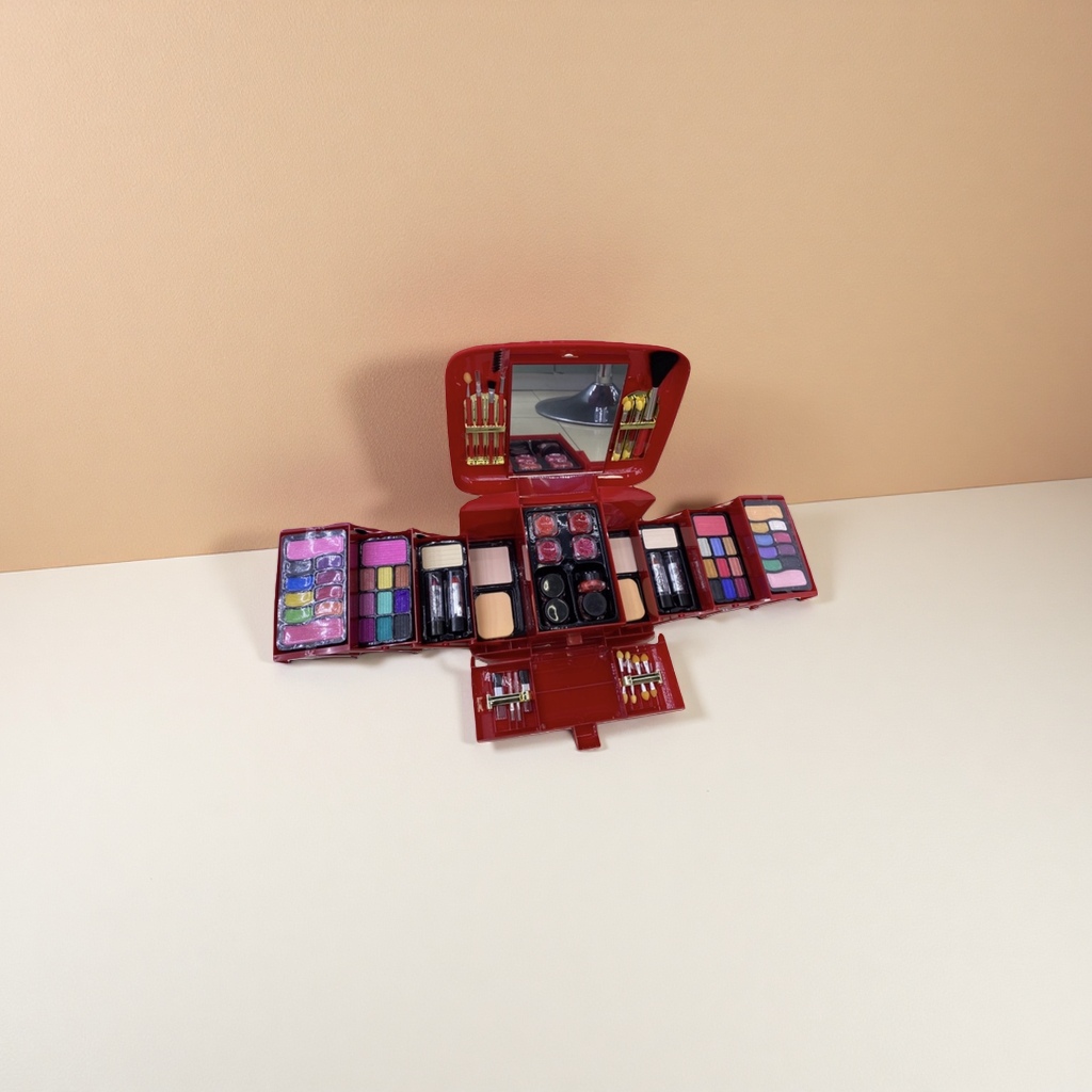 Red cosmetic box, portable large-capacity storage box, a special beauty organization box for girls