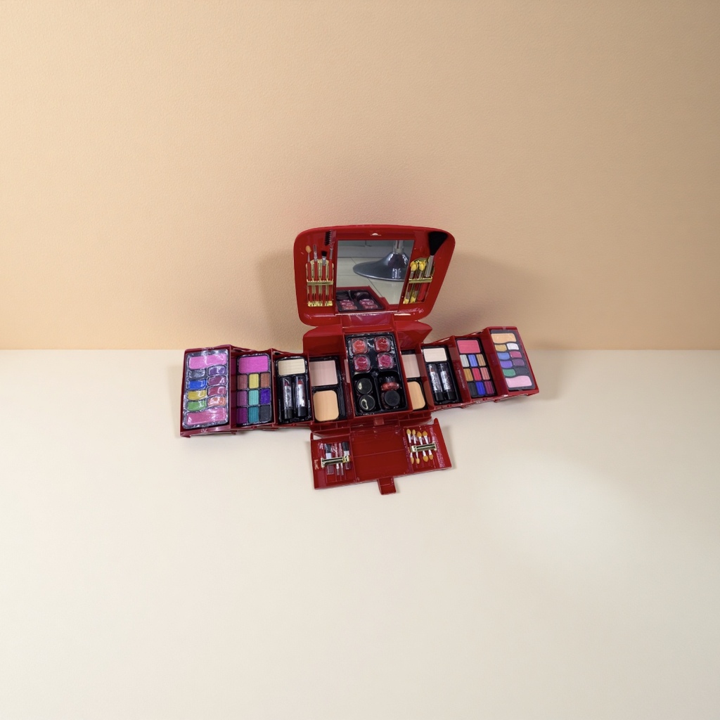 Red cosmetic box, portable large-capacity storage box, a special beauty organization box for girls details Picture