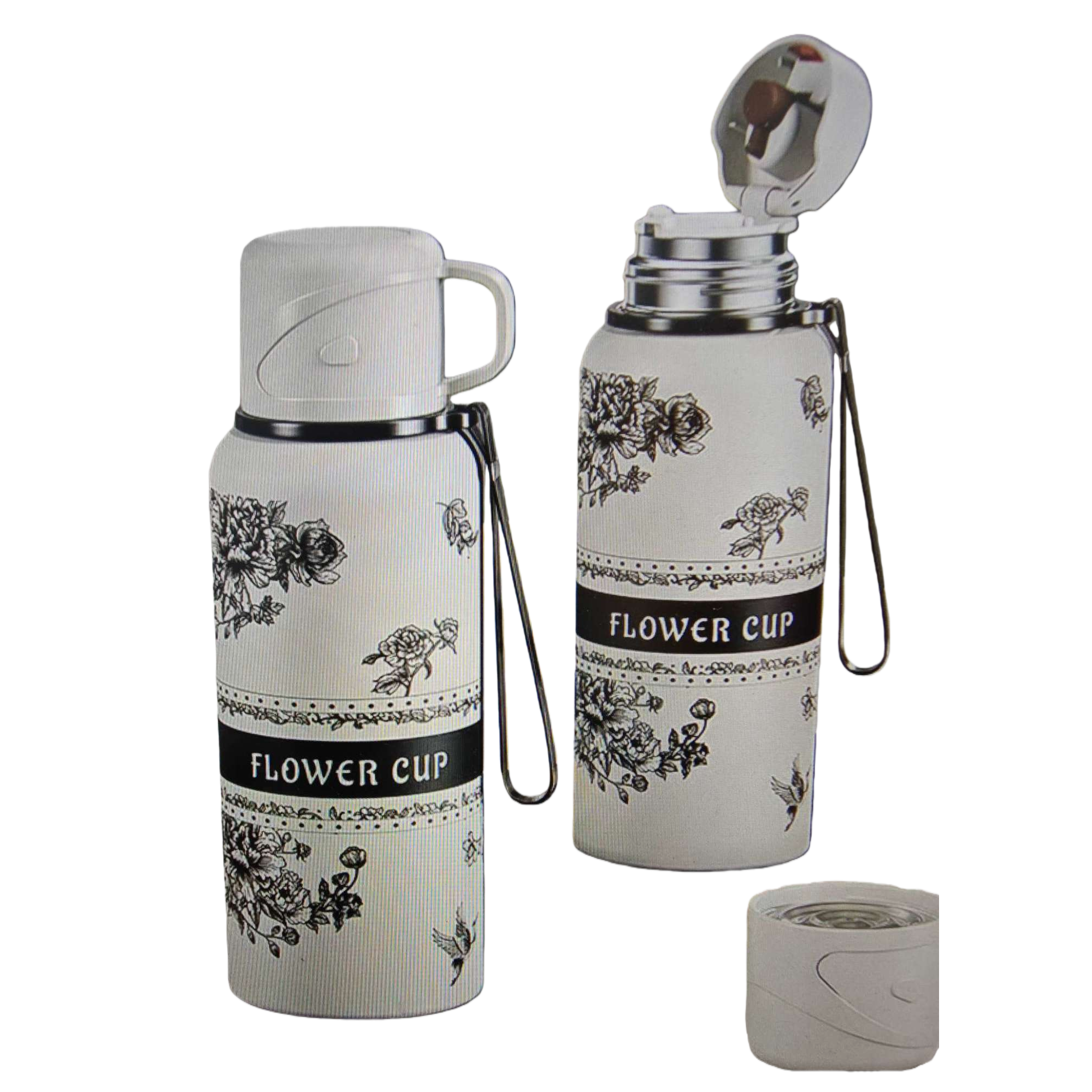 Floral pattern insulated cup, stainless steel vacuum insulated portable water cup Item Picture