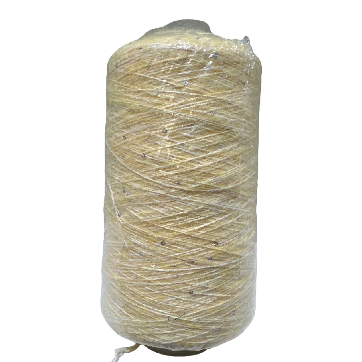 Yellow yarn rolls, hand-knitted woolen yarn, knitted yarn, cotton-linen blended yarn, 100 meters Item Picture