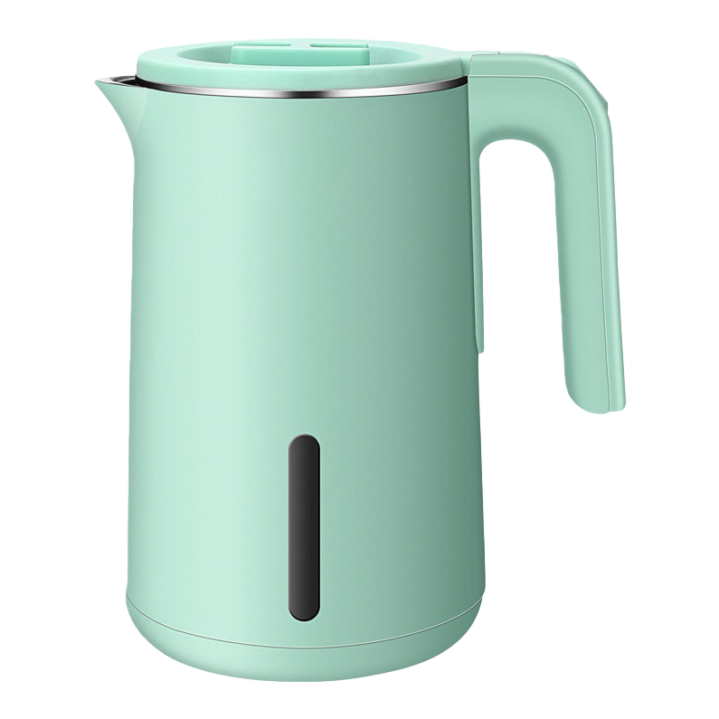 Light green electric kettle, 1500W, quick water boiling, household, heat-insulating and constant-temperature stainless steel Item Picture