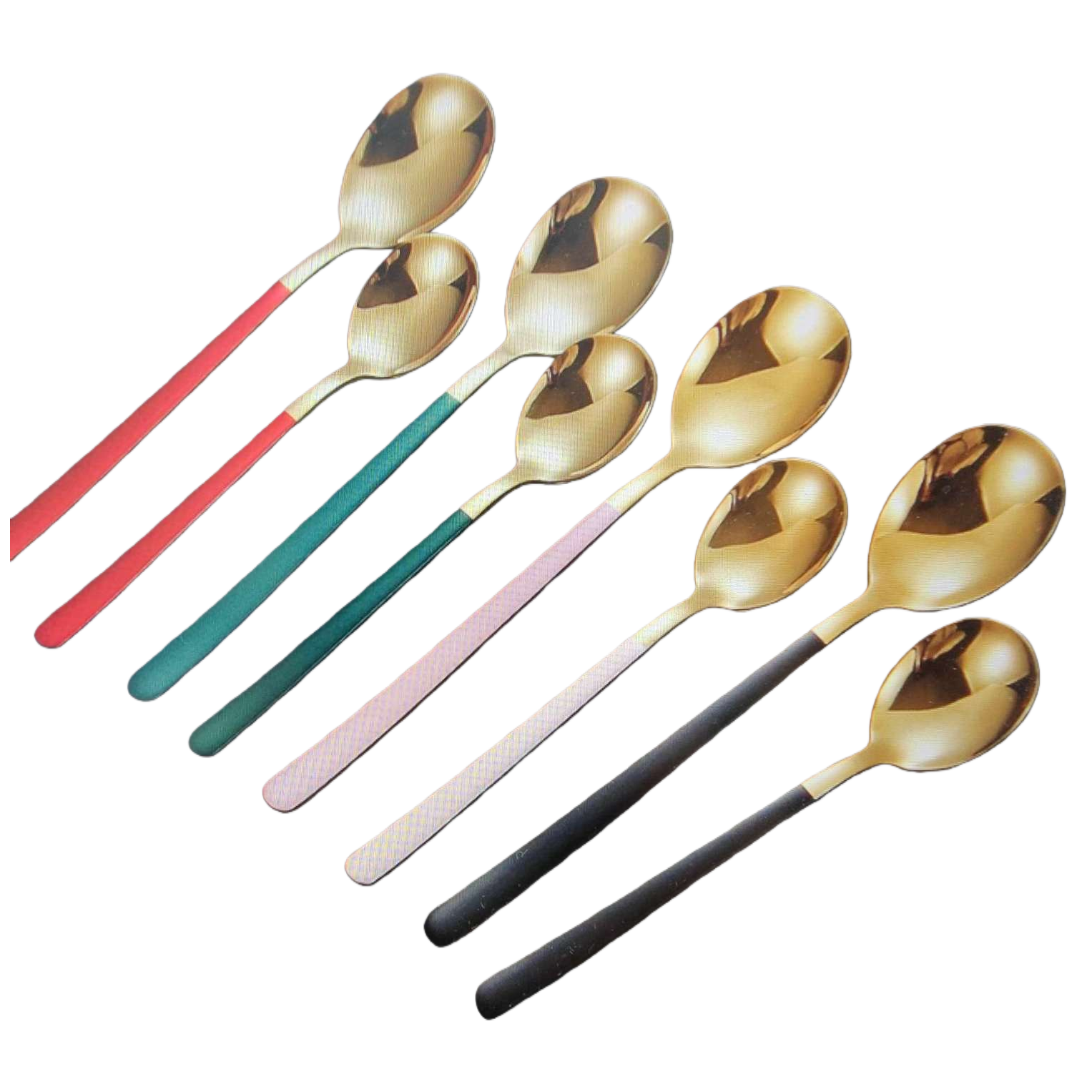 Golden stainless steel spoon, long-handled soup spoon for dining, 20cm, bright and durable Item Picture