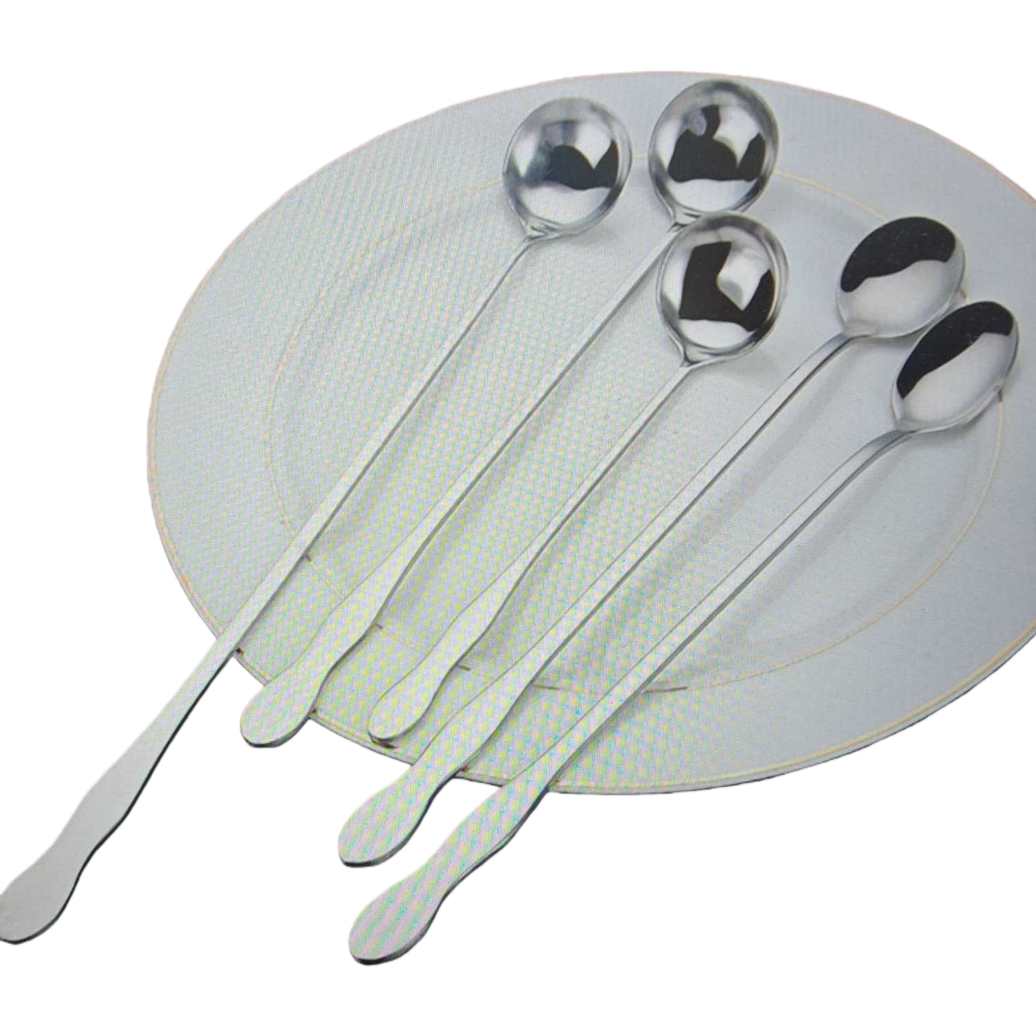 Stainless steel tableware spoons, household thickened anti-scald soup spoons and rice spoons set Item Picture