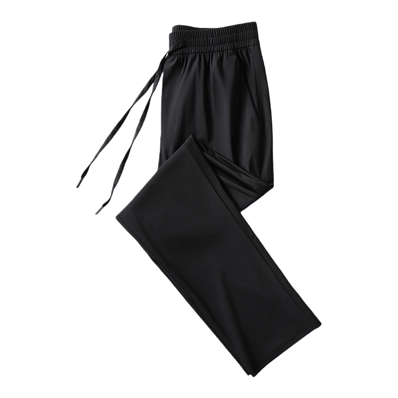 Black sportswear pants for men, slimming, tall, elastic, quick-drying, fitness, yoga and casual wear Item Picture