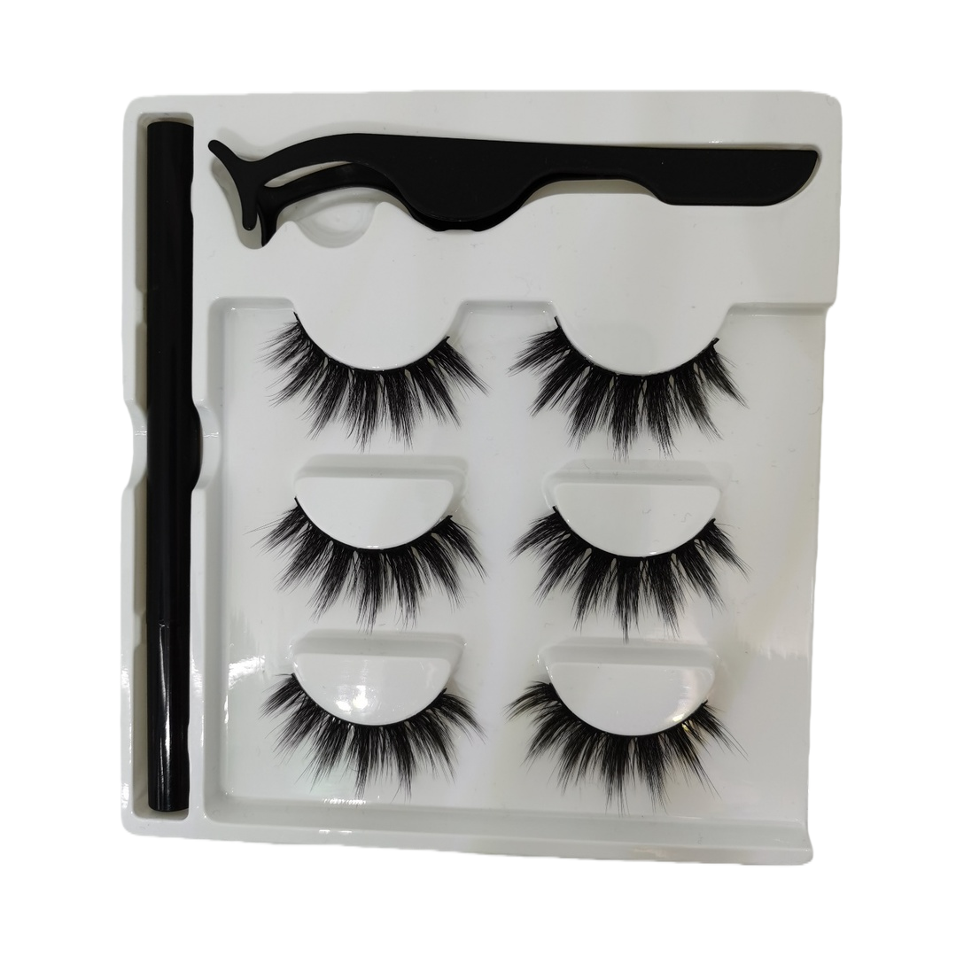 Adusa's long and curly false eyelash set is available in multiple styles for natural and thick single clusters Item Picture